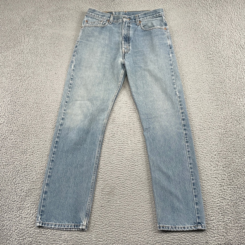 Y2K Levi's 505 Jeans Mens 34x32 Light Wash Regular Fit Straight Leg Denim